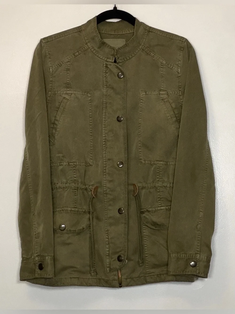 hinge Olive Utility Button-Front Jacket - Picture 1 of 5